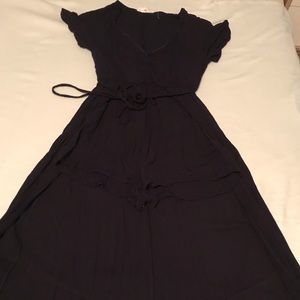 Navy blue romper jumpsuit, (Skort)